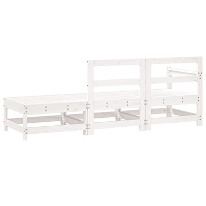 Set Salotto da Giardino 3 pz Bianco in Legno Massello di Pino - homemem39