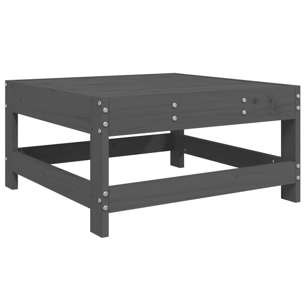 Set Salotto da Giardino 3 pz Grigio in Legno Massello di Pino - homemem39