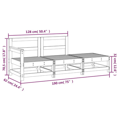 Set Salotto da Giardino 3 pz in Legno Impregnato di Pino | homemem39