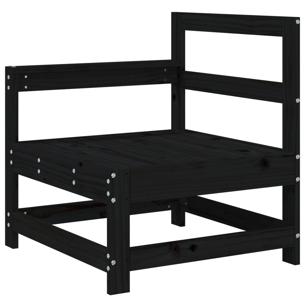 Set Salotto da Giardino 3 pz Nero in Legno Massello di Pino | homemem39