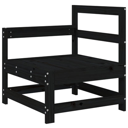 Set Salotto da Giardino 3 pz Nero in Legno Massello di Pino | homemem39