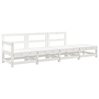Set Salotto da Giardino 4 pz Bianco in Legno Massello di Pino - homemem39