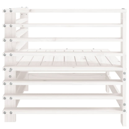 Divano Angolare da Giardino Bianco in Legno Massello di Pino