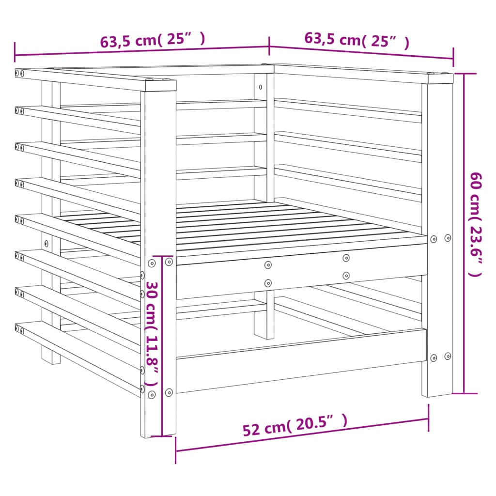 Sedie da Giardino 2pz in Legno Massello Pino | homemem39
