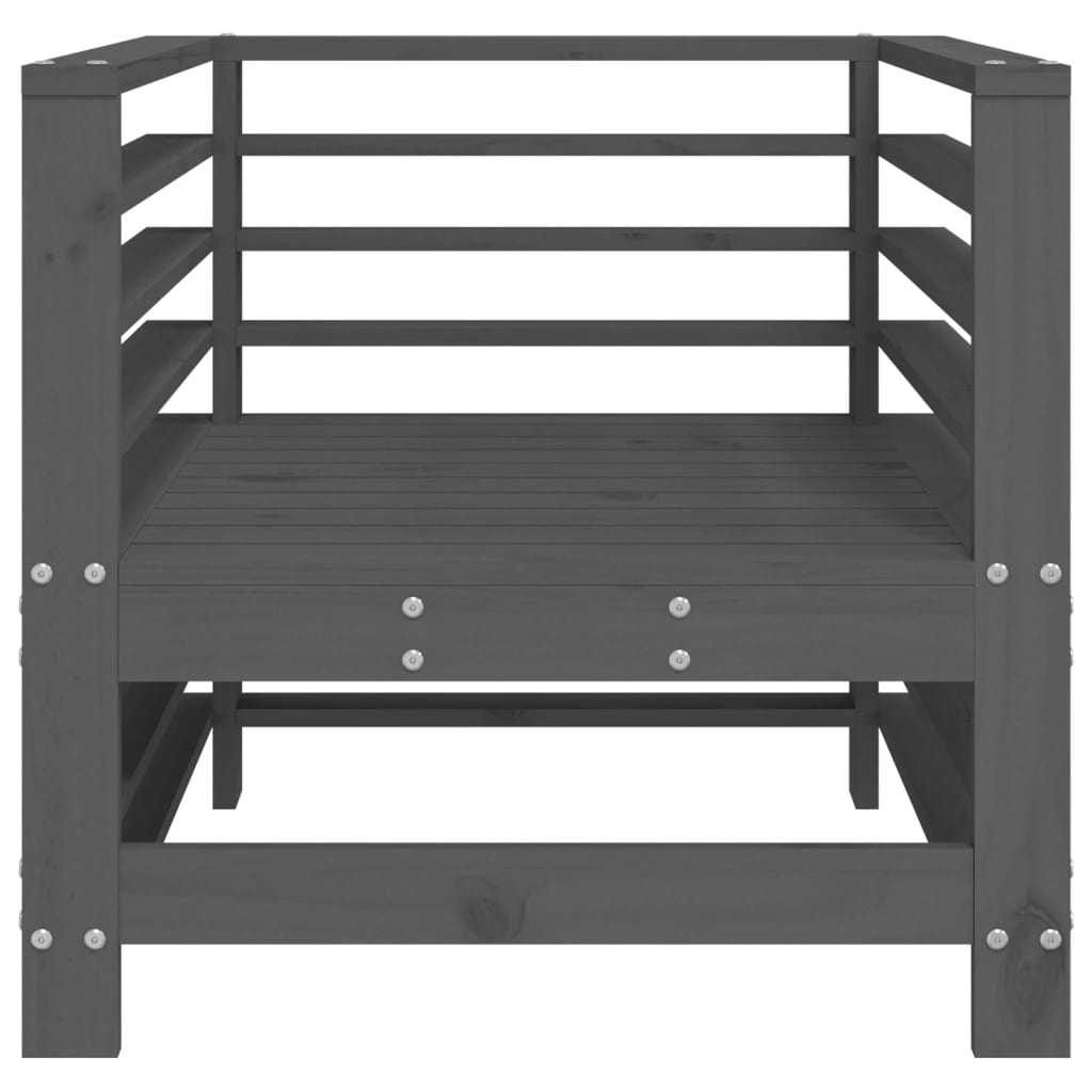 Sedie da Giardino 2pz Grigie in Legno Massello Pino | homemem39