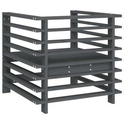 Sedie da Giardino 2pz Grigie in Legno Massello Pino | homemem39