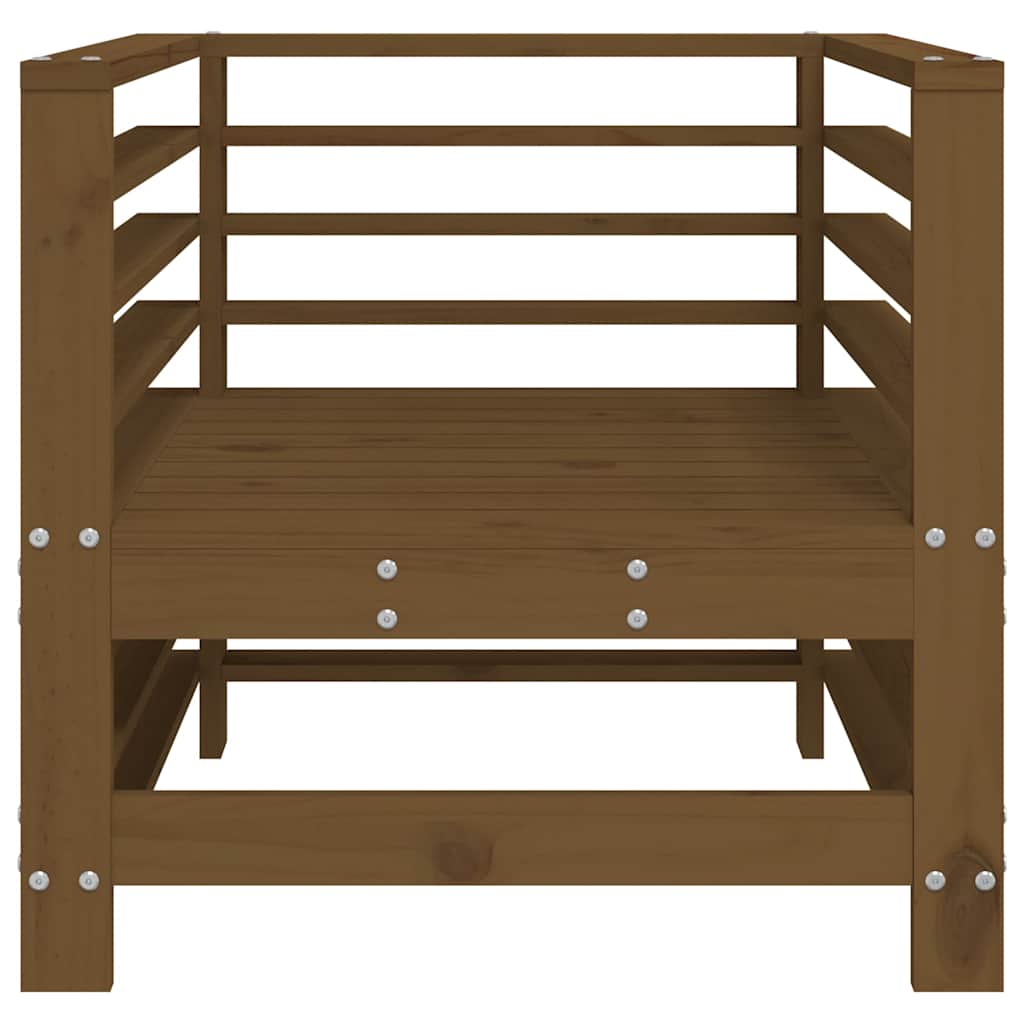 Sedie da Giardino 2 pz Marrone Ambra in Legno Massello di Pino | homemem39