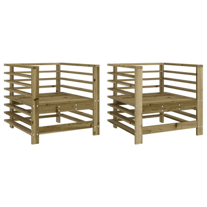 Sedie da Giardino 2 pz in Legno di Pino Impregnato | homemem39