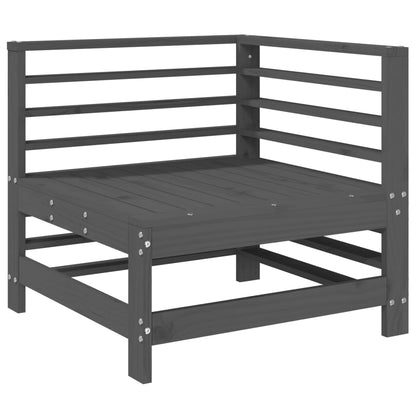 Divani Angolari da Giardino 2 pz Grigi Legno Massello di Pino | homemem39