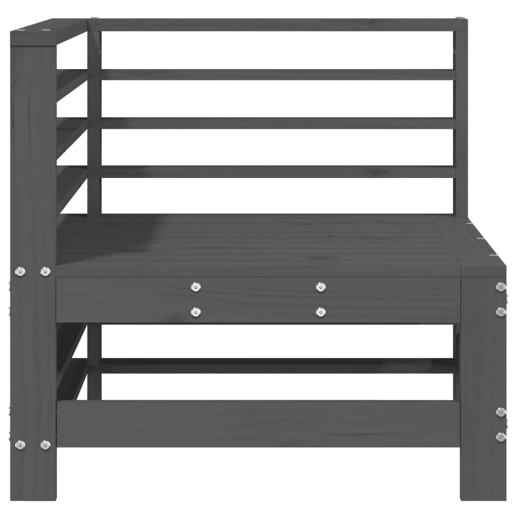 Divani Angolari da Giardino 2 pz Grigi Legno Massello di Pino | homemem39