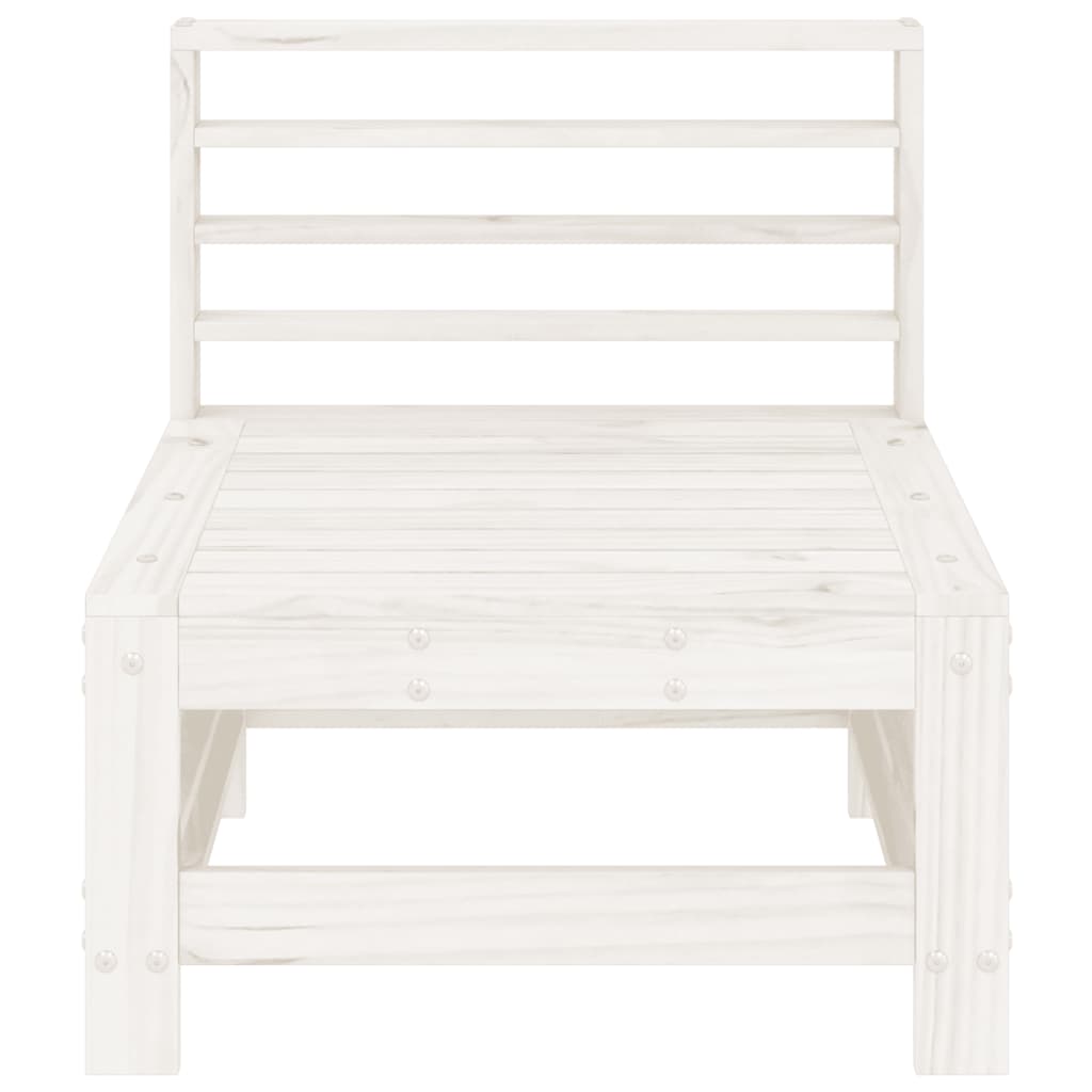 Divani Centrali da Giardino 2 pz Bianchi Legno Massello di Pino | homemem39
