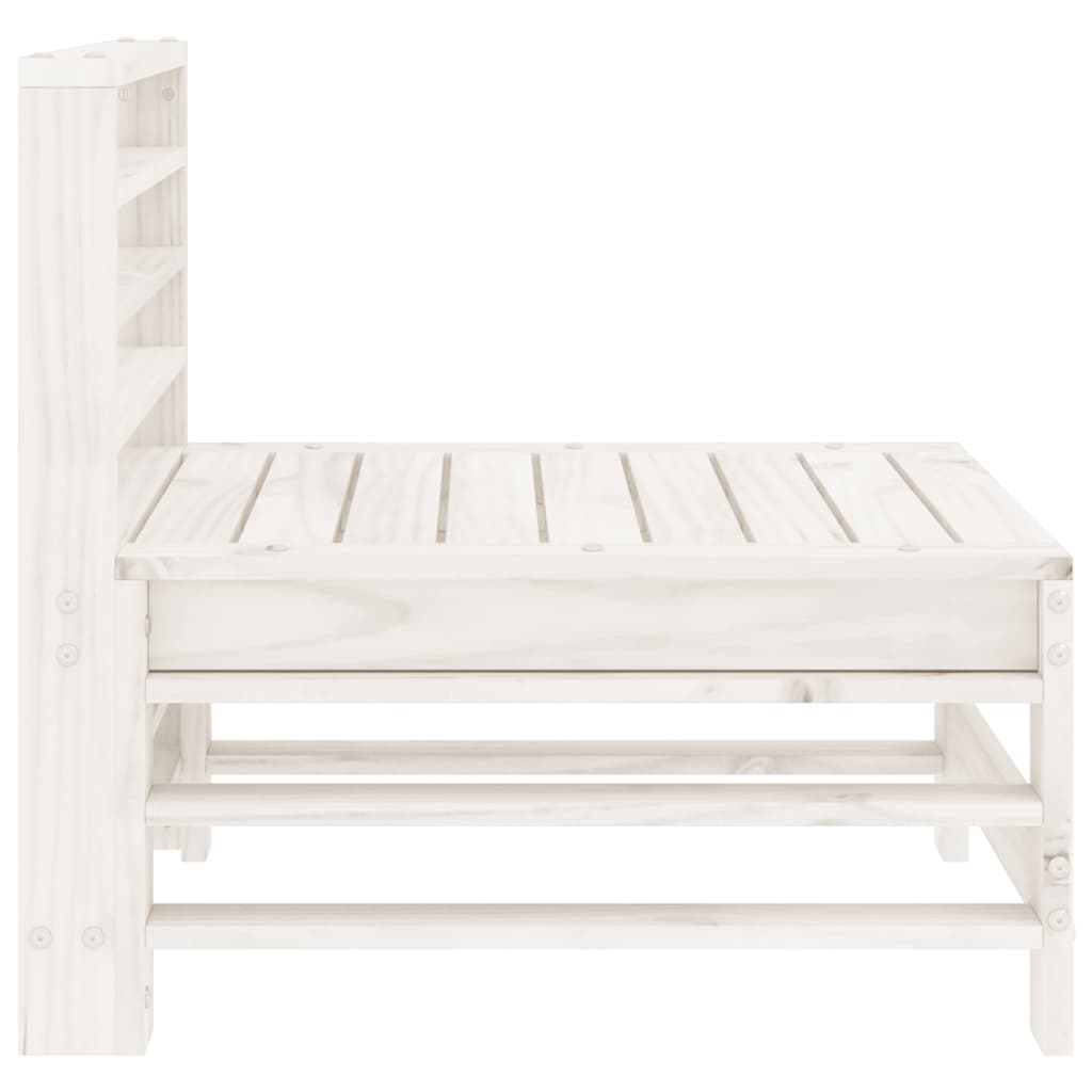 Divani Centrali da Giardino 2 pz Bianchi Legno Massello di Pino | homemem39