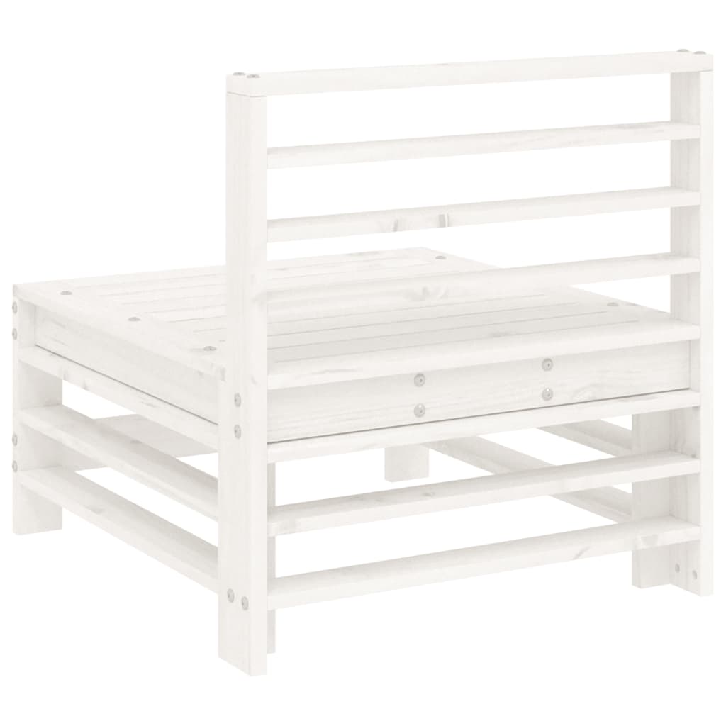 Divani Centrali da Giardino 2 pz Bianchi Legno Massello di Pino | homemem39
