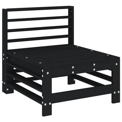 Set Salotto da Giardino 3 pz Nero in Legno Massello di Pino - homemem39