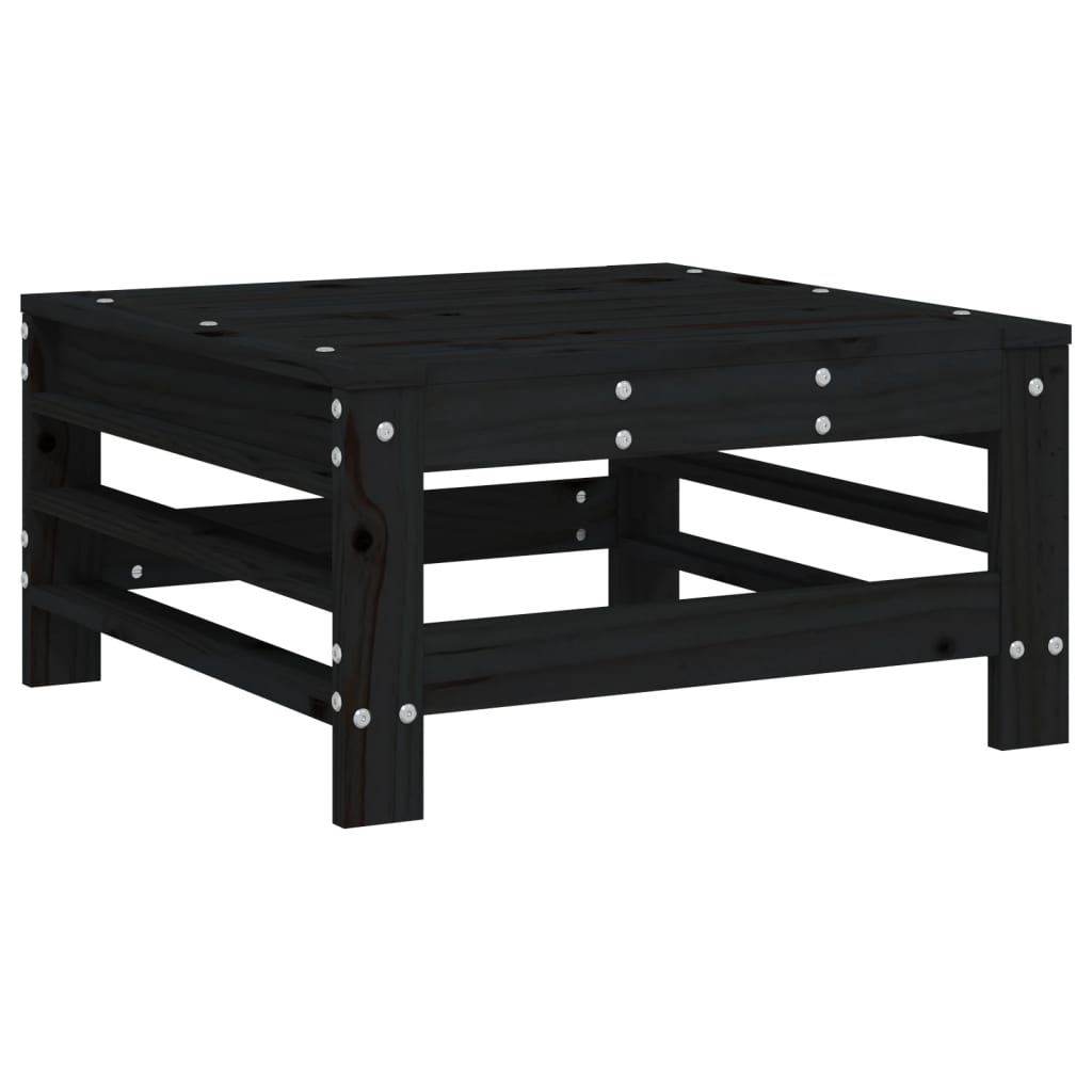 Set Salotto da Giardino 3 pz Nero in Legno Massello di Pino - homemem39