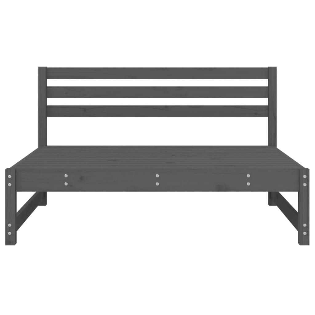 Divano Centrale Giardino Grigio 120x80cm Legno Massello Pino - homemem39