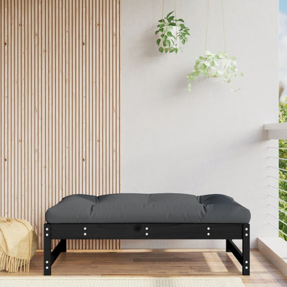 Poggiapiedi da Giardino 120x80 cm Legno Massello di Pino Nero - homemem39
