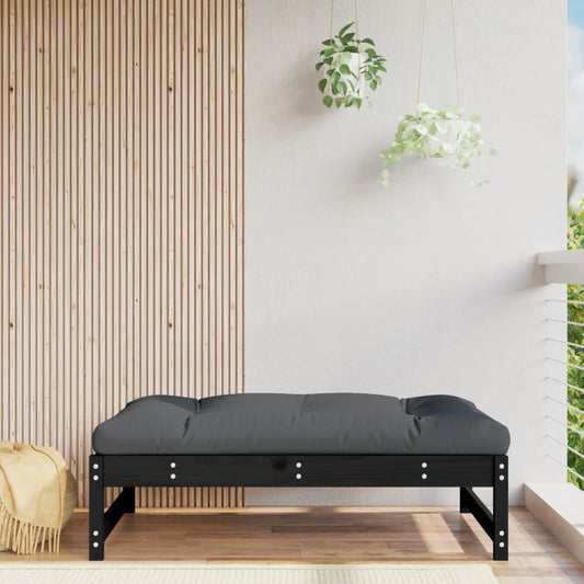 Poggiapiedi da Giardino 120x80 cm Legno Massello di Pino Nero - homemem39
