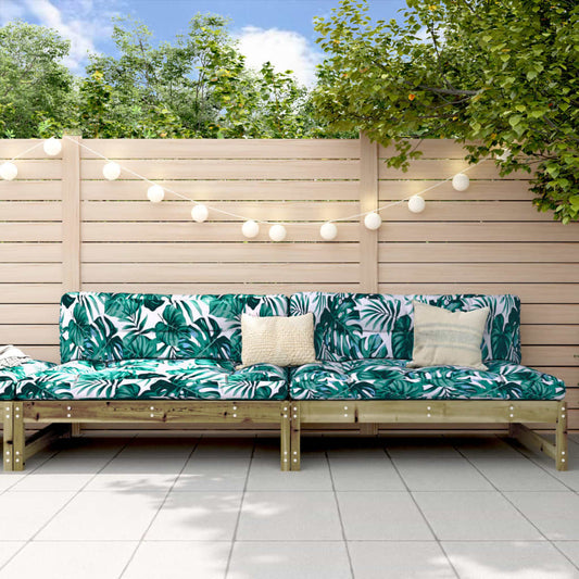 Divani Centrali da Giardino 2pz 120x80 cm Legno Impregnato Pino | homemem39