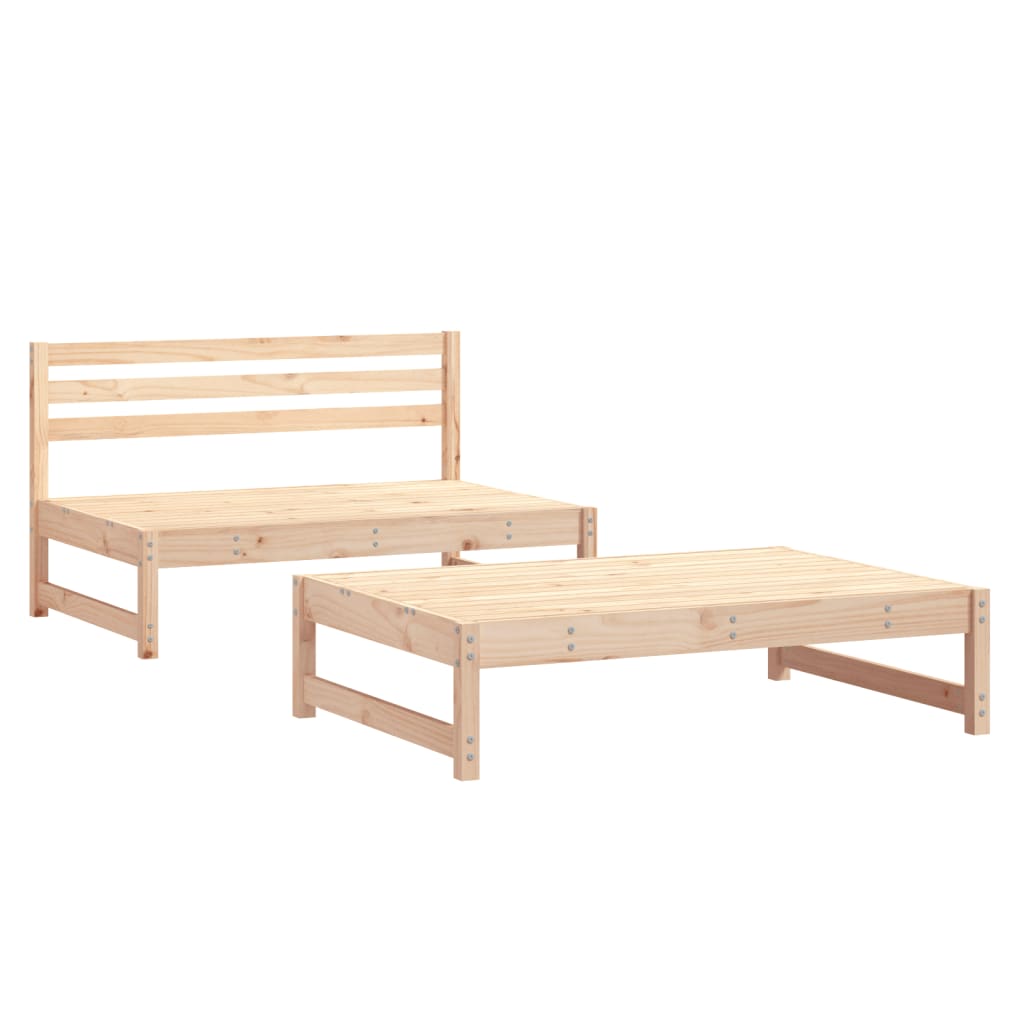 Set Salotto da Giardino 2 pz in Legno Massello di Pino | homemem39