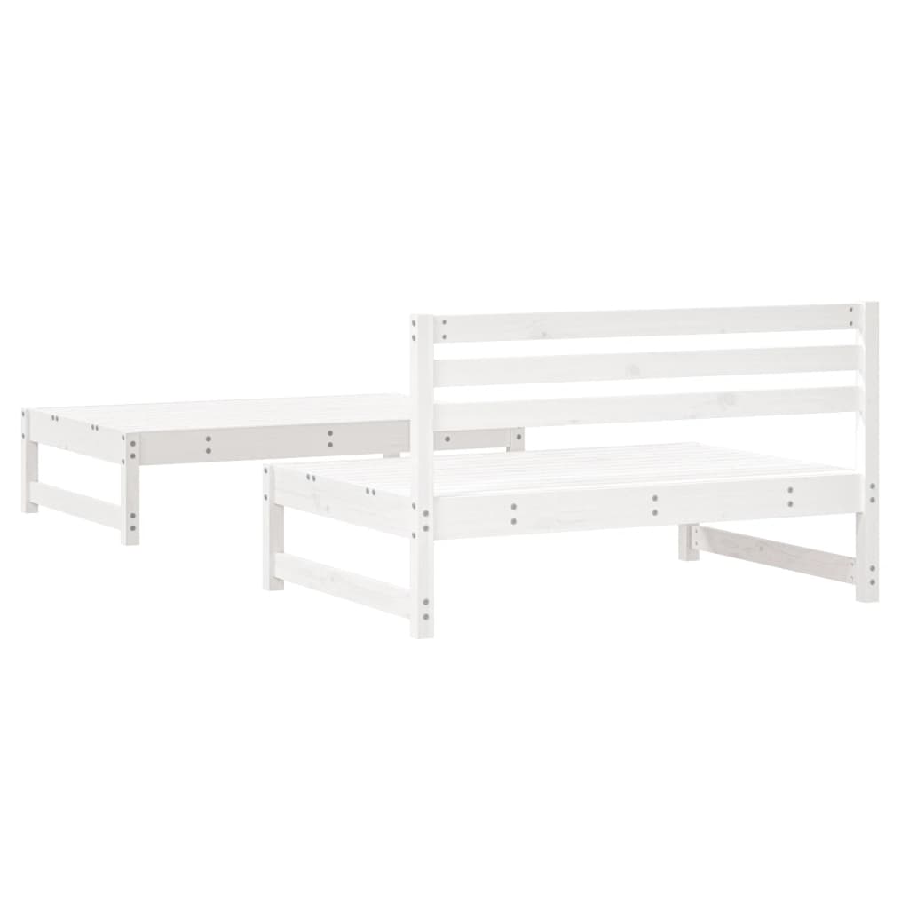Set Salotto da Giardino 2 pz Bianco in Legno Massello di Pino - homemem39