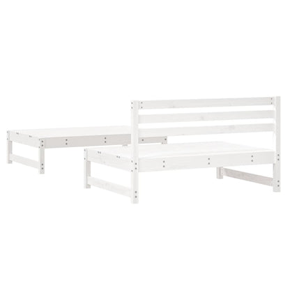 Set Salotto da Giardino 2 pz Bianco in Legno Massello di Pino - homemem39