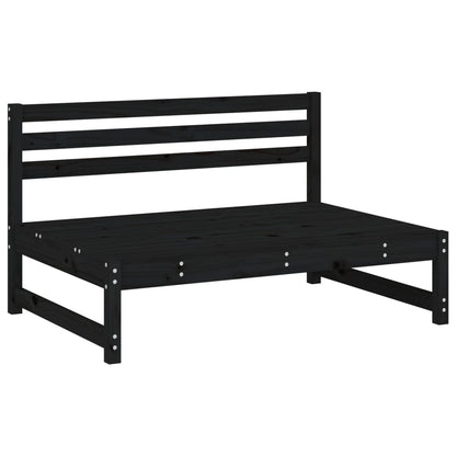 Set Salotto da Giardino 2 pz Nero in Legno Massello di Pino | homemem39