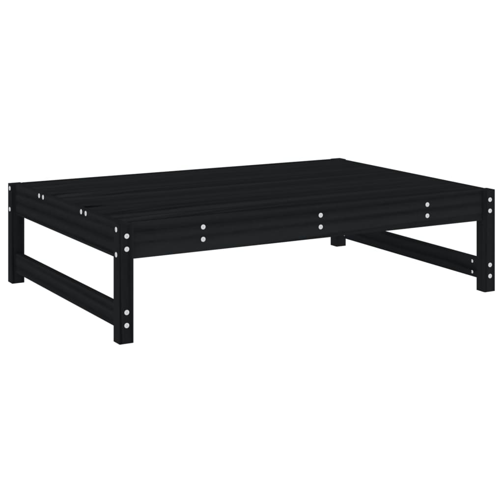 Set Salotto da Giardino 2 pz Nero in Legno Massello di Pino - homemem39