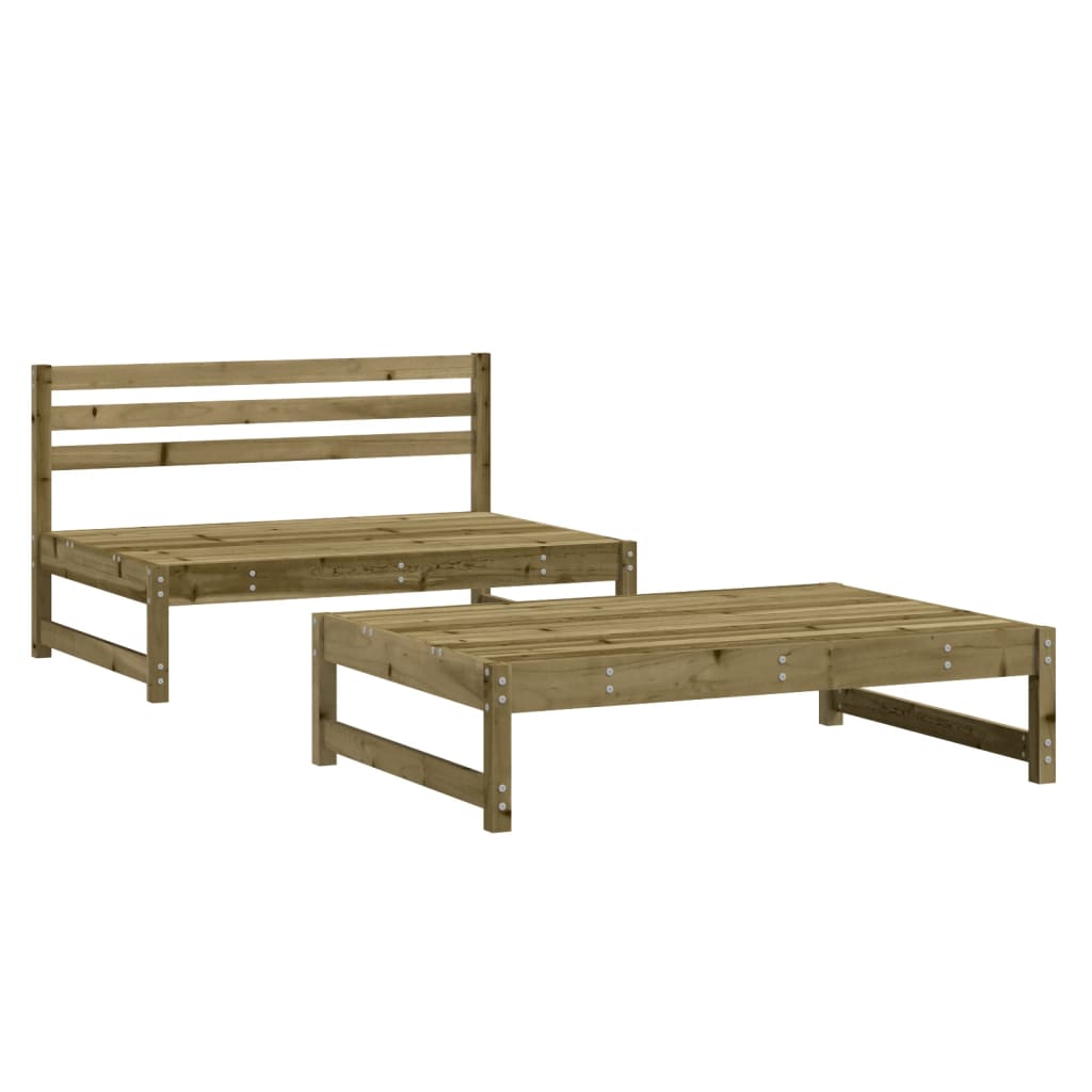 Set Salotto da Giardino 2 pz in Legno Impregnato di Pino