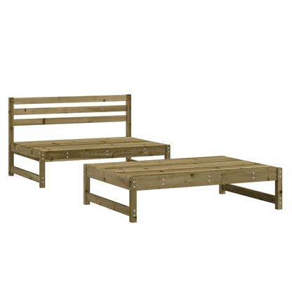 Set Salotto da Giardino 2 pz in Legno Impregnato di Pino