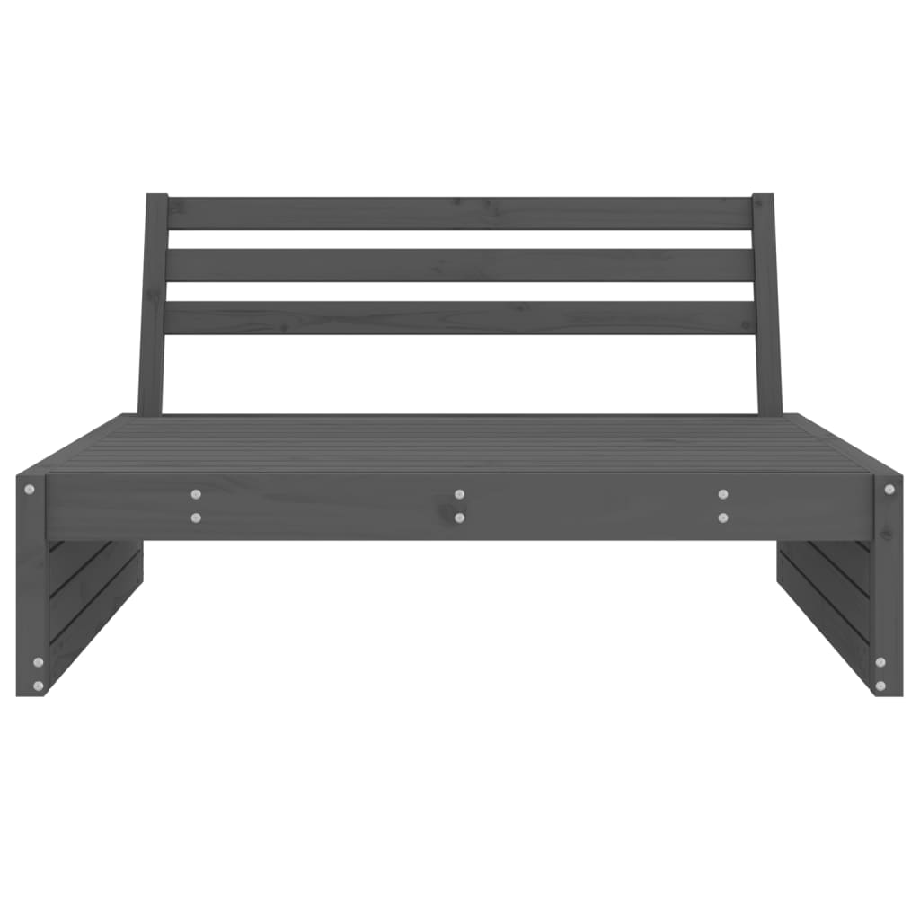 Divano Centrale Giardino Grigio 120x80cm Legno Massello Pino - homemem39