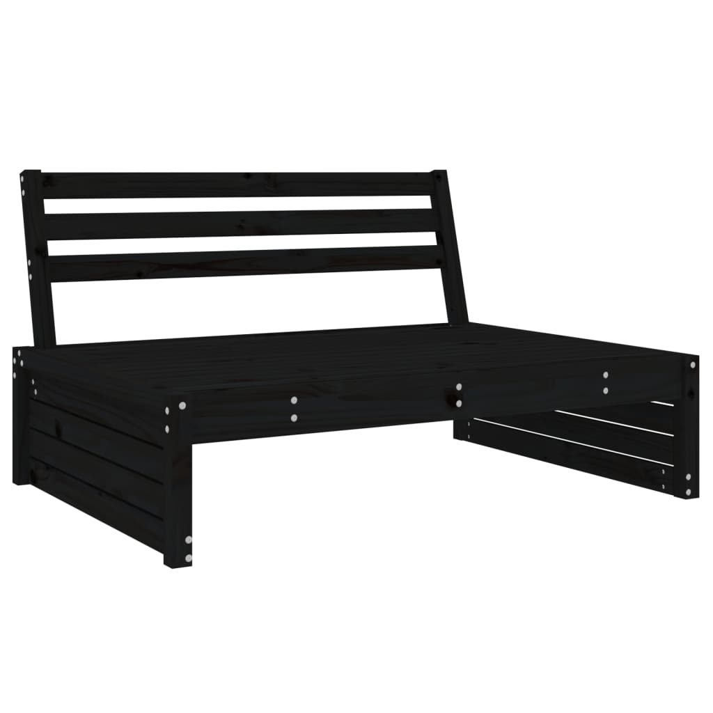 Divano Centrale Giardino Nero 120x80cm Legno Massello Pino - homemem39