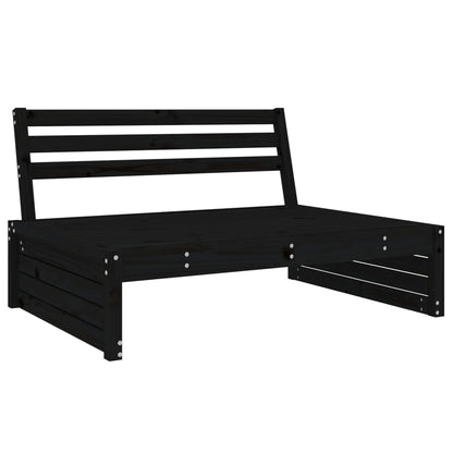 Divano Centrale Giardino Nero 120x80cm Legno Massello Pino - homemem39