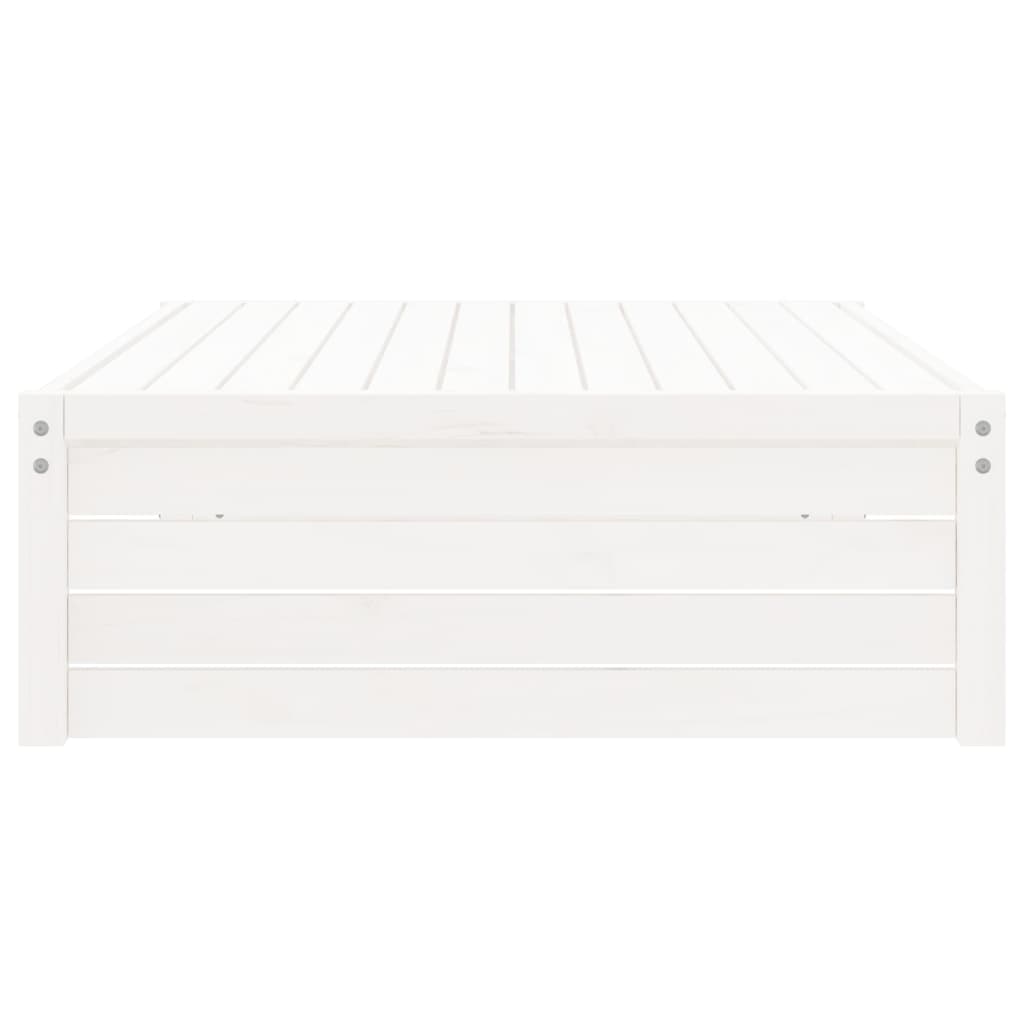 Poggiapiedi da Giardino 120x80 cm Legno Massello di Pino Bianco