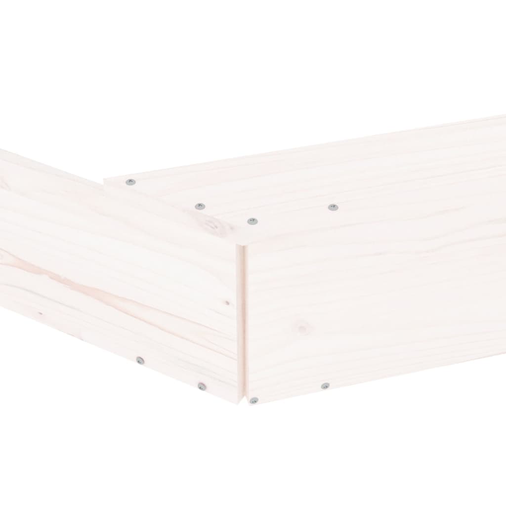 Sabbiera con Sedute Bianca Ottagonale in Legno Massello di Pino - homemem39