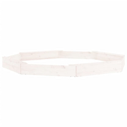 Sabbiera con Sedute Bianca Ottagonale in Legno Massello di Pino - homemem39