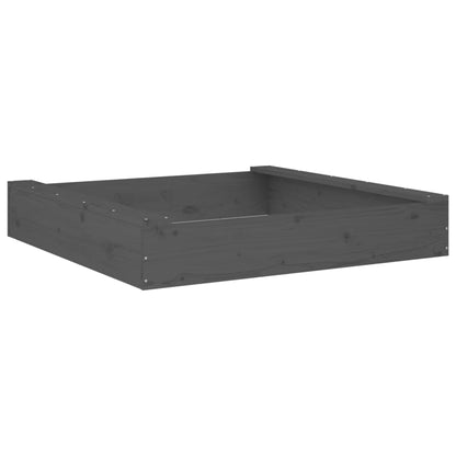 Sabbiera con Sedute Grigia Quadrata in Legno Massello di Pino - homemem39