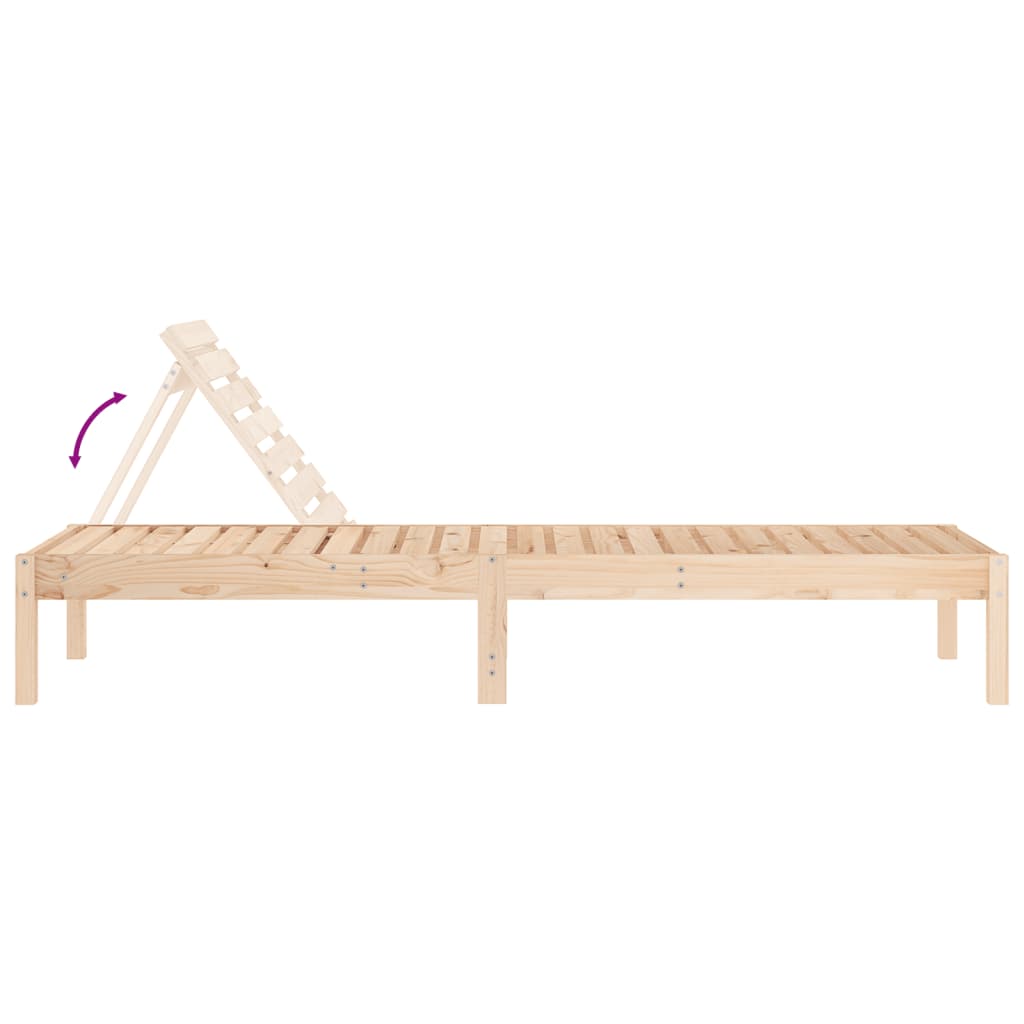 Lettino Prendisole 199,5x60x74 cm in Legno Massello di Pino - homemem39
