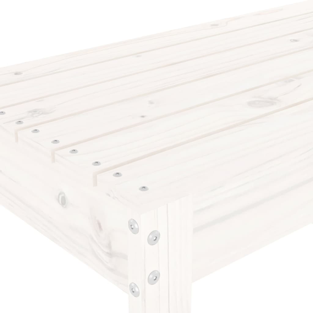 Panca da Giardino Bianca 80x38x45 cm Legno Massello di Pino - homemem39