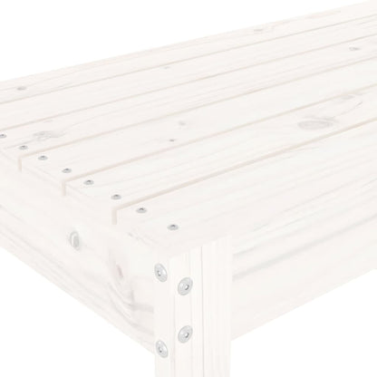 Panca da Giardino Bianca 80x38x45 cm Legno Massello di Pino - homemem39