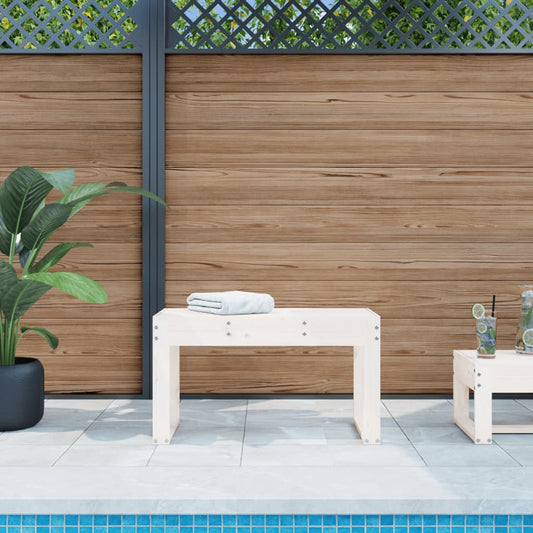 Panca da Giardino Bianca 80x38x45 cm Legno Massello di Pino - homemem39