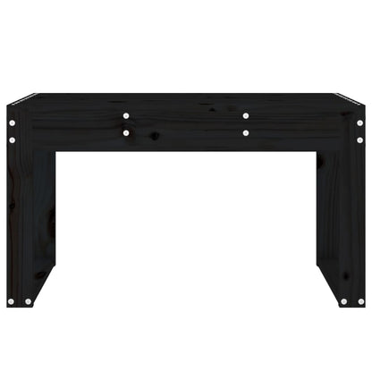 Panca da Giardino Nera 80x38x45 cm in Legno Massello di Pino - homemem39