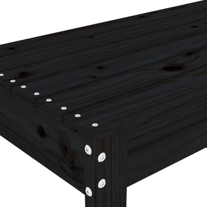 Panca da Giardino Nera 80x38x45 cm in Legno Massello di Pino - homemem39