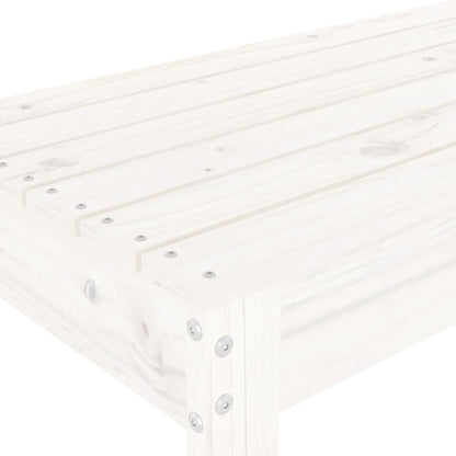 Panca da Giardino Bianca 110x38x45 cm Legno Massello di Pino - homemem39