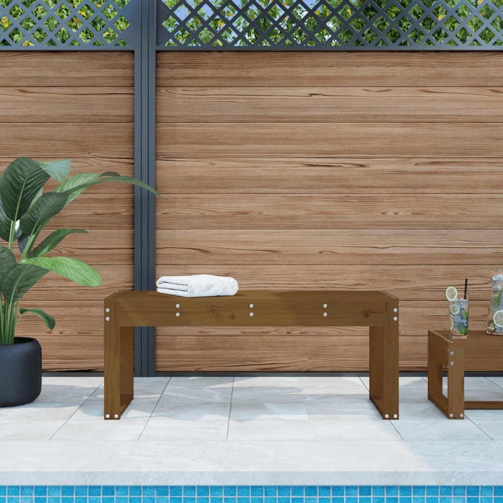Panca da Giardino Ambra 110x38x45 cm Legno Massello di Pino - homemem39