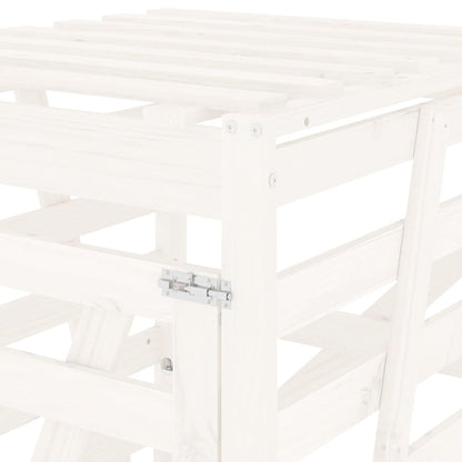 Copribidone Bianco 84x90x128,5 cm in Legno Massello di Pino - homemem39