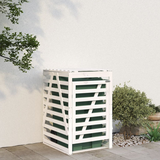 Copribidone Bianco 84x90x128,5 cm in Legno Massello di Pino - homemem39