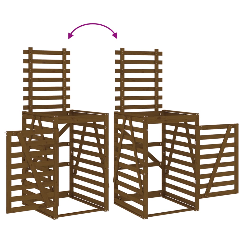 Copribidone Ambra 84x90x128,5 cm in Legno Massello di Pino - homemem39
