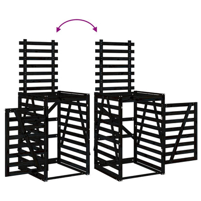 Copribidone Nero 84x90x128,5 cm in Legno Massello di Pino - homemem39