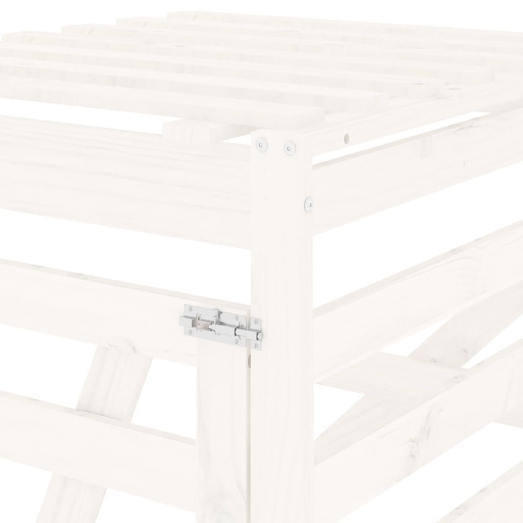 Estensione Copribidone Bianco in Legno Massello di Pino - homemem39